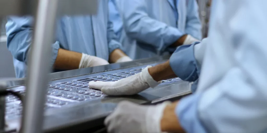 Pharmaceutical workers in cleanroom gloves handling blister pack medicines on a quality-assured production line for export to Saudi Arabia Why this works: The file name contains the focus keyword and is hyphenated (Google reads hyphens as word separators). The alt tag is descriptive of what is literally in the image (required for accessibility/screen readers) while naturally incorporating the focus keyword — it doesn't feel forced. It stays under 125 characters, which is the recommended alt text limit. The title is concise and keyword-relevant for when the image appears in Google Image Search.