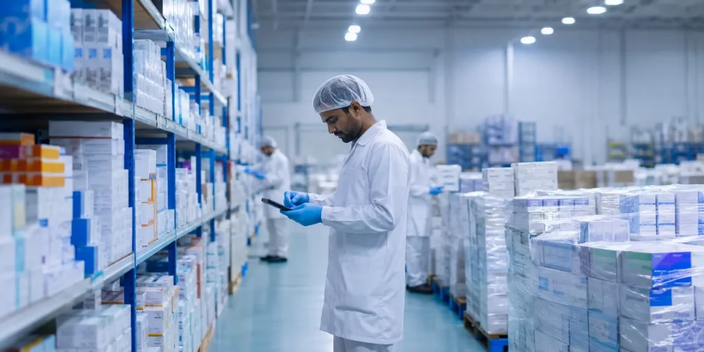GDP compliant pharmaceutical supplier warehouse ensuring quality-controlled medicine distribution