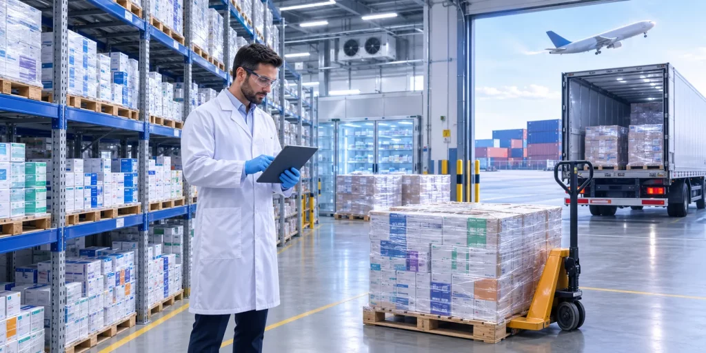 hospital pharmaceutical supplier UK warehouse with compliant medicine distribution