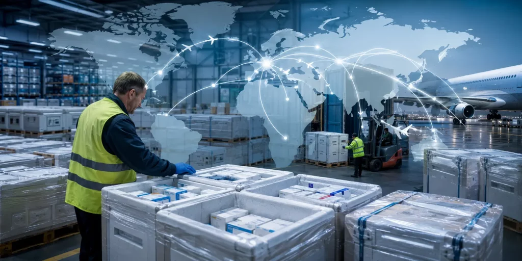 Pharmaceutical supply for NGO health programmes, UK cold chain warehouse and global distribution network