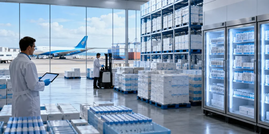 pharmaceutical wholesale distributor UK warehouse with global export logistics