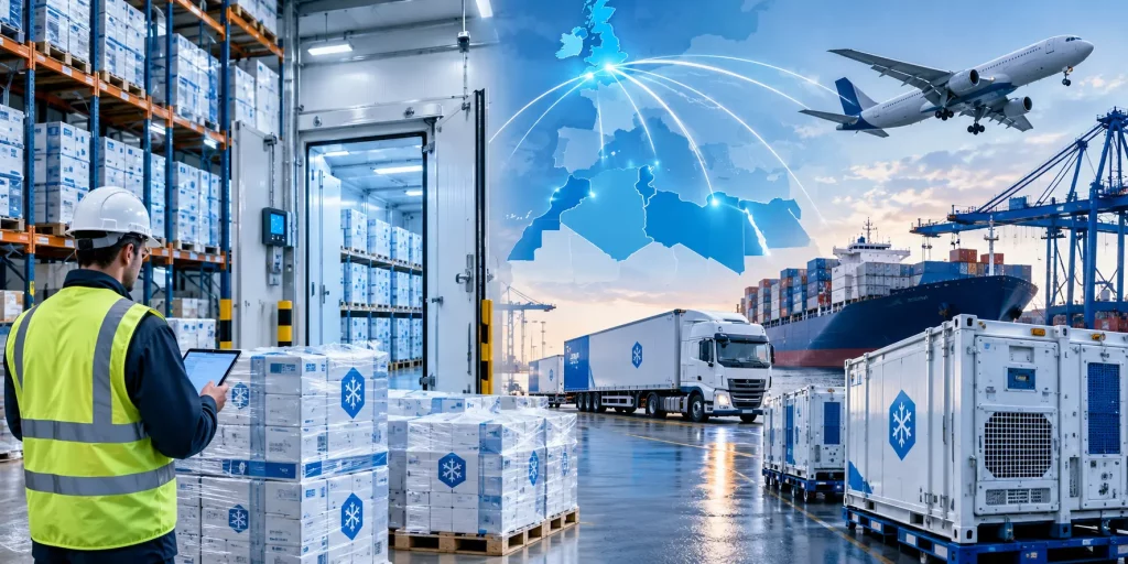 Pharmaceutical export to Morocco - UK cold-chain logistics and compliance illustration