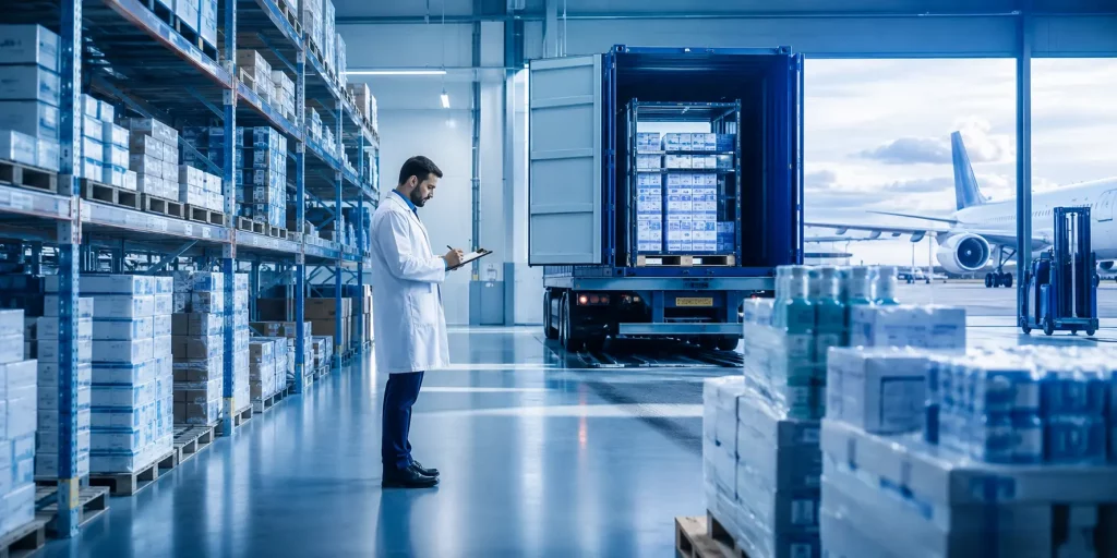 pharmaceutical supply chain compliance UK - warehouse distribution and export logistics