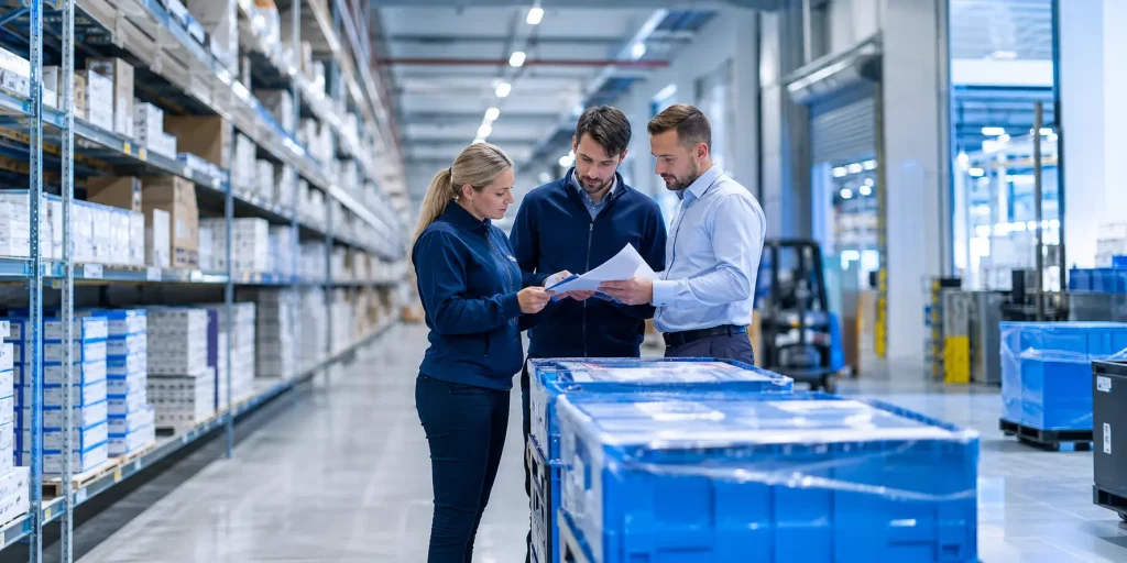 UK pharmaceutical supplier warehouse preparing compliant medicine exports for global distribution